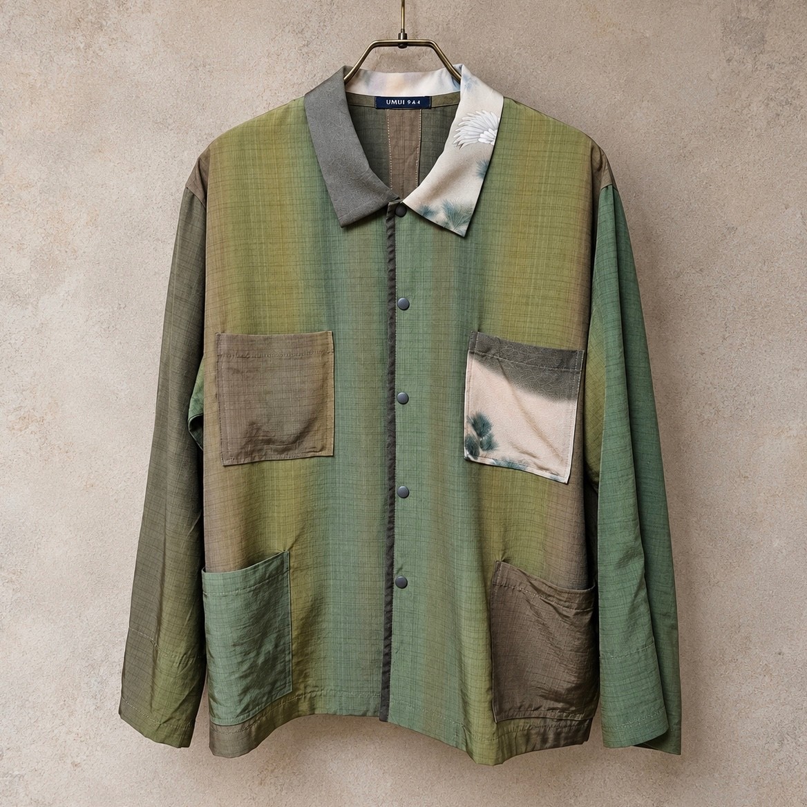 Japanese Vintage Long Sleeve Shirt Men’s L, Boxy Shirt, Streetwear Japan, Kimono