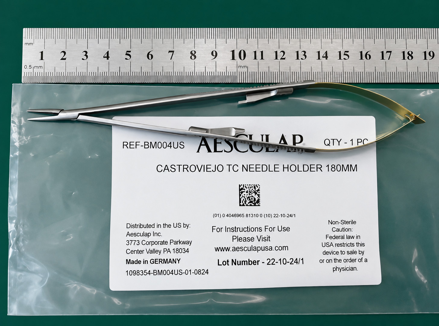 Lot of 5 Aesculap BM004US Castroviejo TC Needle Holder 180mm 18cm Germany