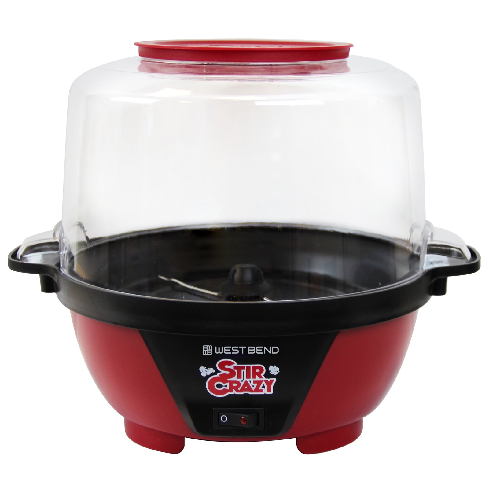 West Bend Stir Crazy Stirring Oil Popcorn Maker with Serving Bowl, 850W, 6 Qu...