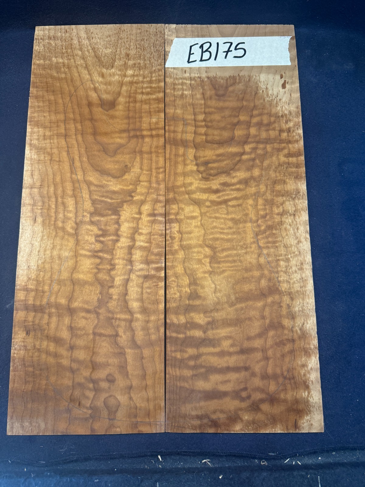 Thermally modified quilt maple drop top 1/4 in thin book matched kiln dried
