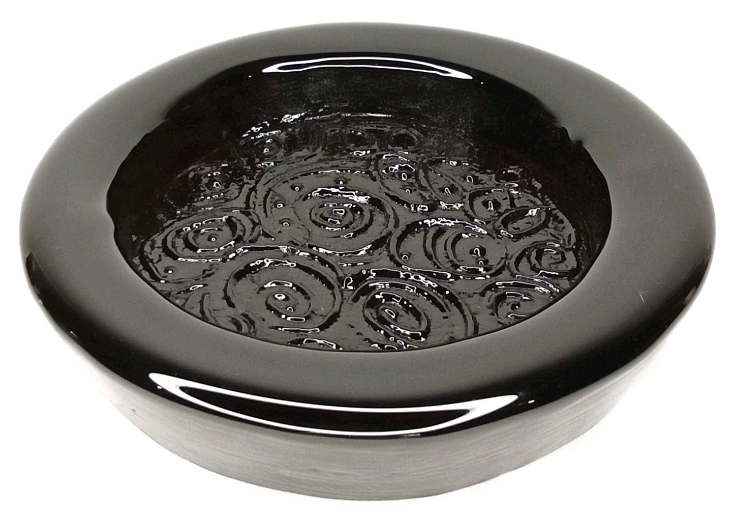 Vintage 1960s Blenko Glass Honey Brown Swirl Ashtray 615 Made In USA Rare