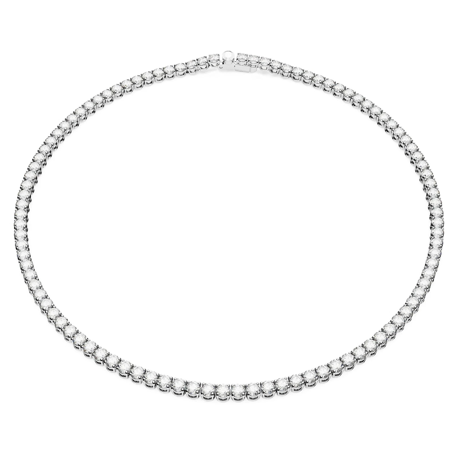 Swarovski Matrix Tennis Necklace Medium, Round Cut White Rhodium Plated 5681796