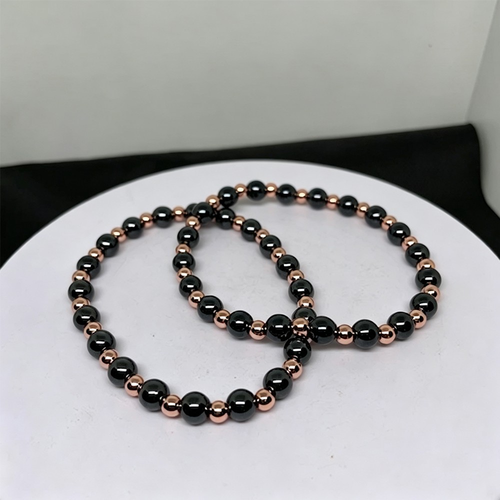 1/2x Hematite Copper Stretch Bracelet Healing Protection Crystal Women Men