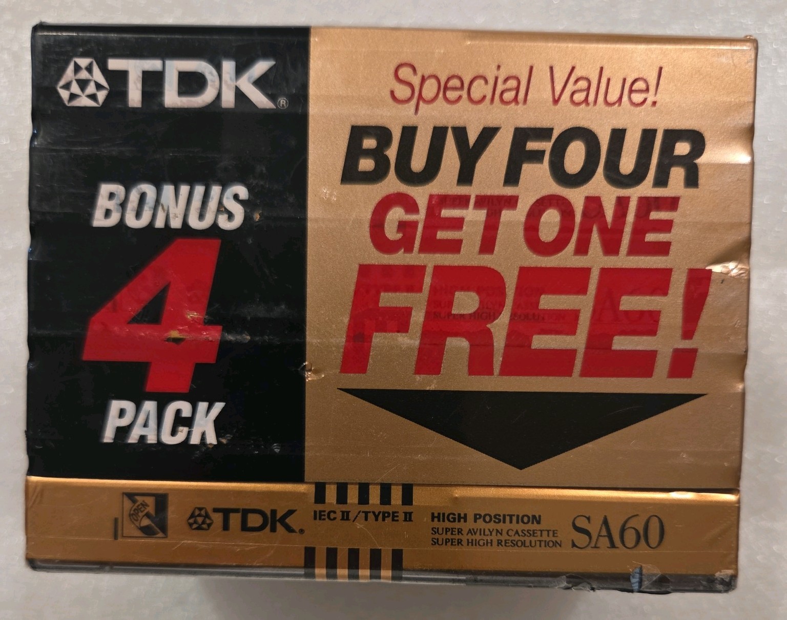TDK 5 Pack SA 60 Type ii, NOS, sealed, Cassette Tapes. Made in Japan.