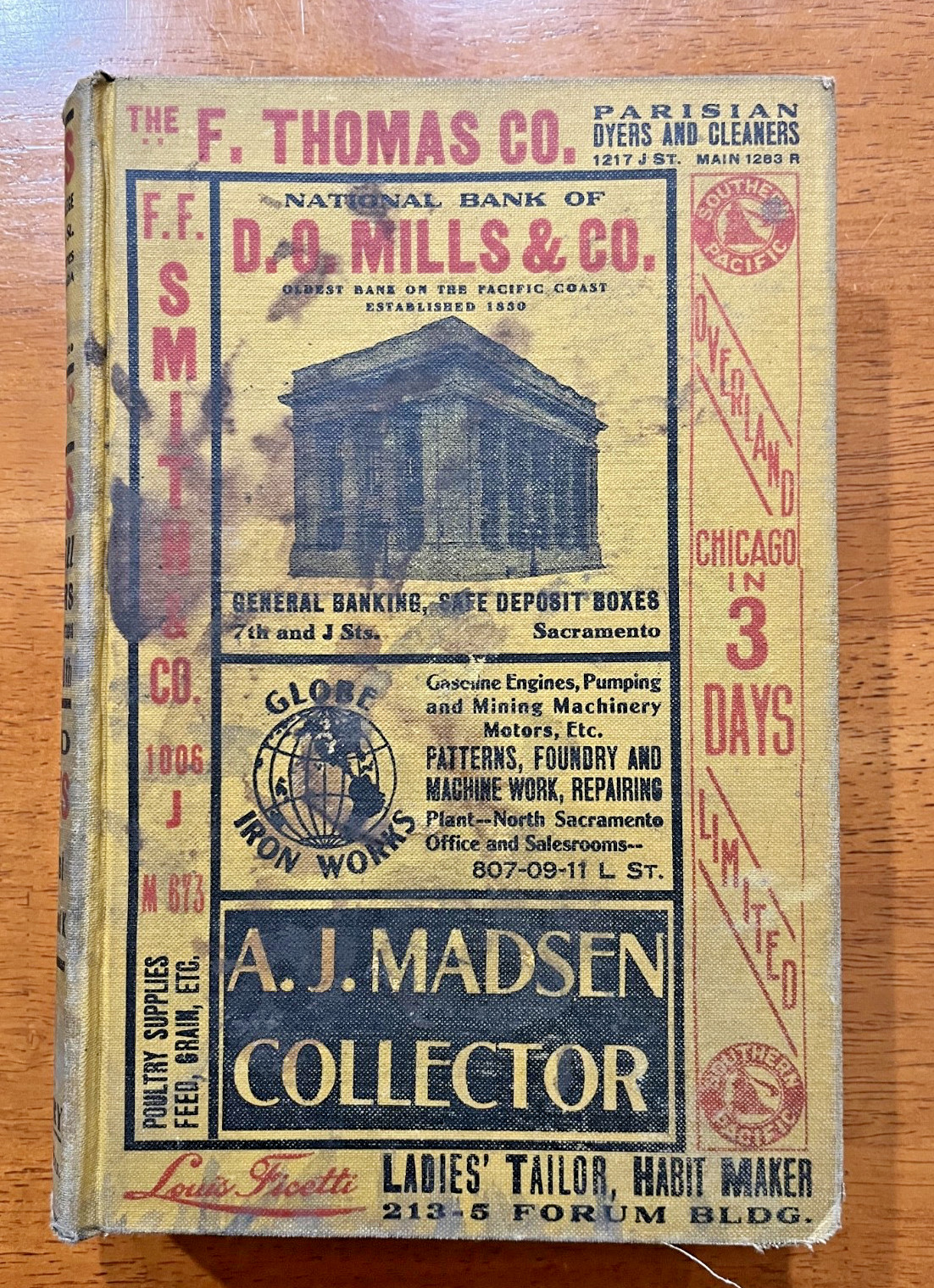 Antique 1913  Sacramento City Business Directory Phone Book Ads