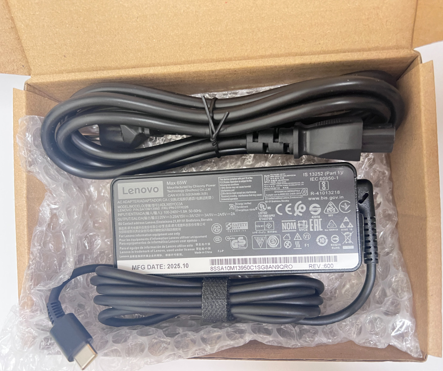 OEM Genuine 65W USB-C Type-C Adapter Charger Lenovo ThinkPad T480 ADLX65YLC3A