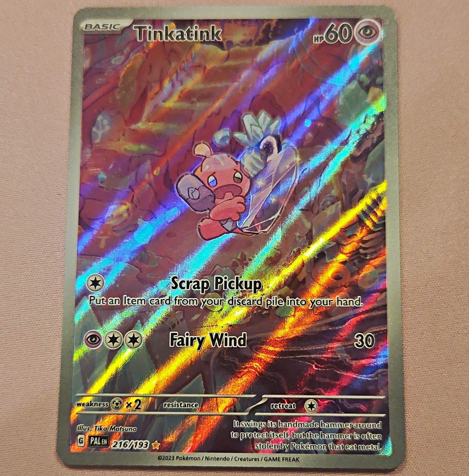 Pokemon TCG Tinkatink 216/193 SV02 Paldea Evolved IR FA Holo EN