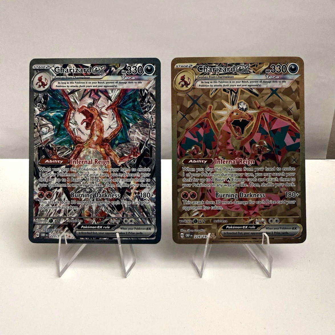 Pokemon TCG 2-Card Lot Obsidian Flames ENG Charizard ex 223/197 228/197 Pokemon TCG 2-Card Lot Obsidian Flames ENG Charizard ex 223/197 228/197