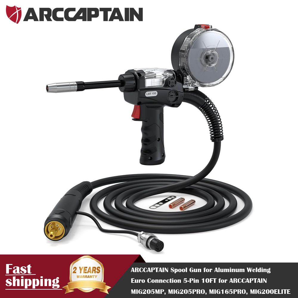 ARCCAPTAIN Spool Gun 5-Pin 10FT for MIG205MP MIG205PRO, MIG165PRO, MIG200ELITE