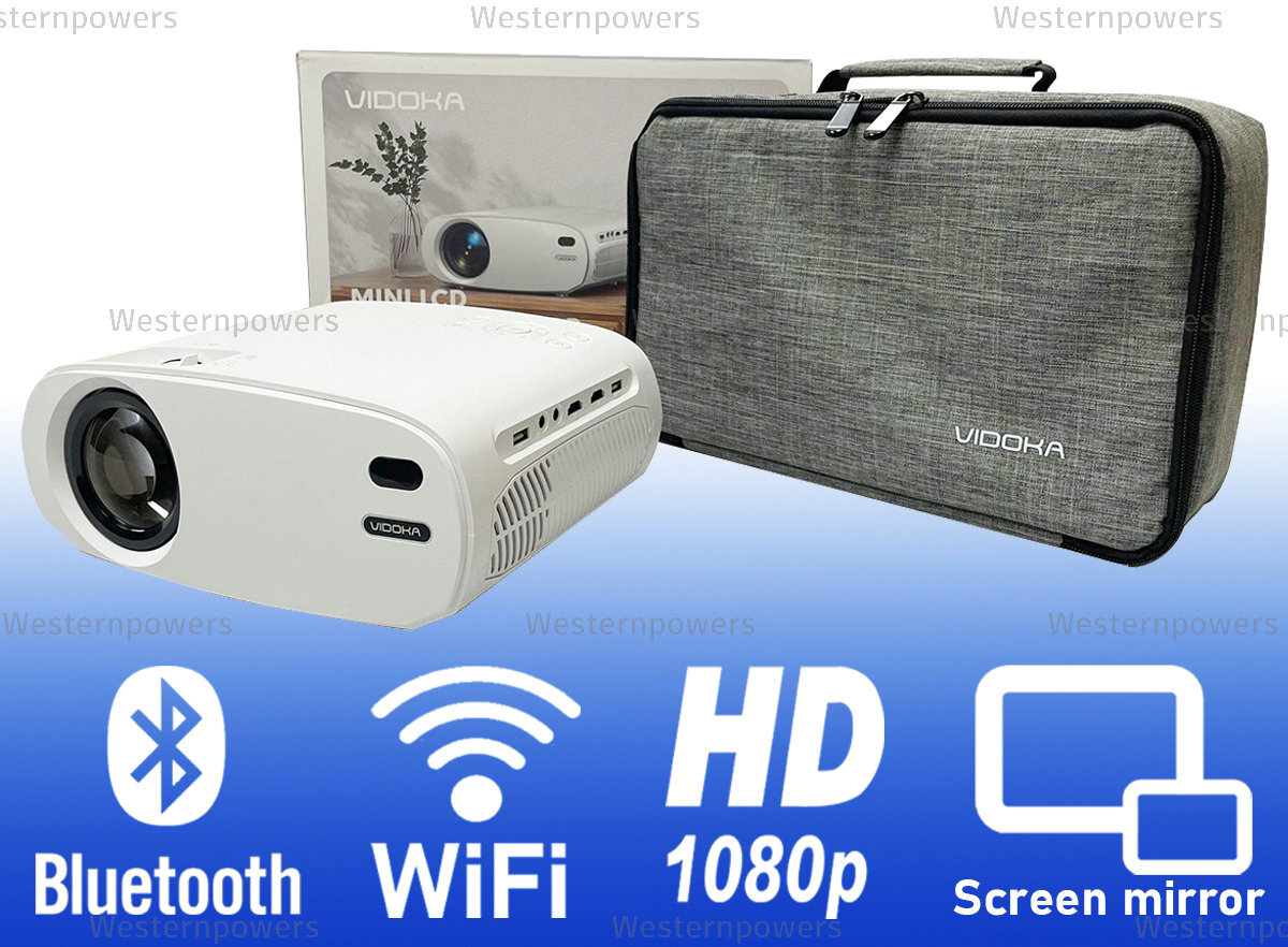 Native 1080P Projector WiFi Bluetooth Home Video for TV Stick/PS4/Android/iOS