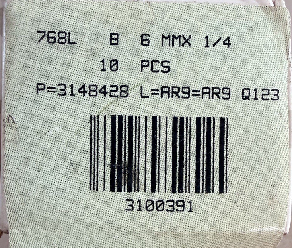 LOT of 20 NEW HAM-LET  768L B 6mm X 1/4 MNPT