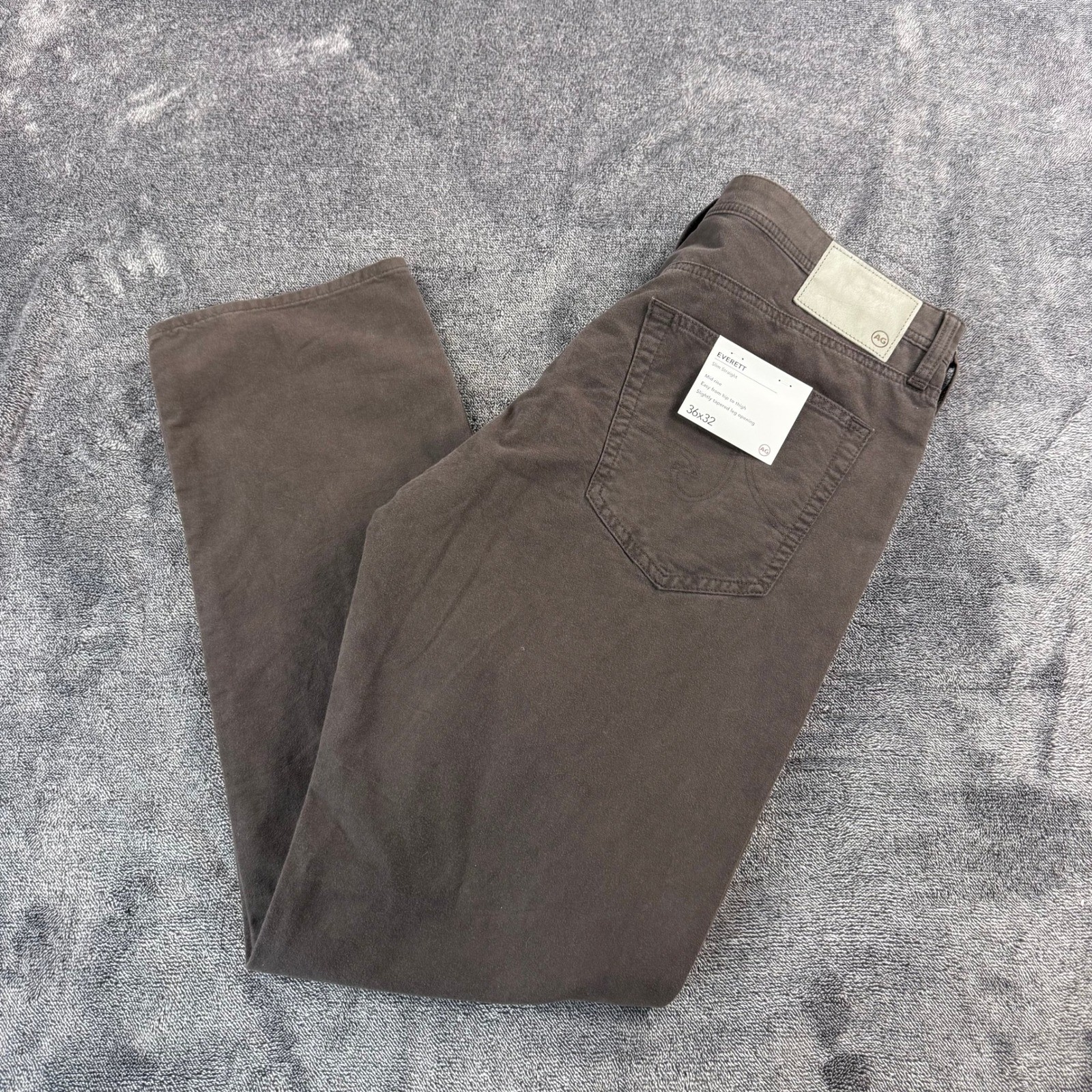 AG Adriano Goldschmied Everett Slim Straight Pants Brown 36x32 1794FLCSMOS NWT