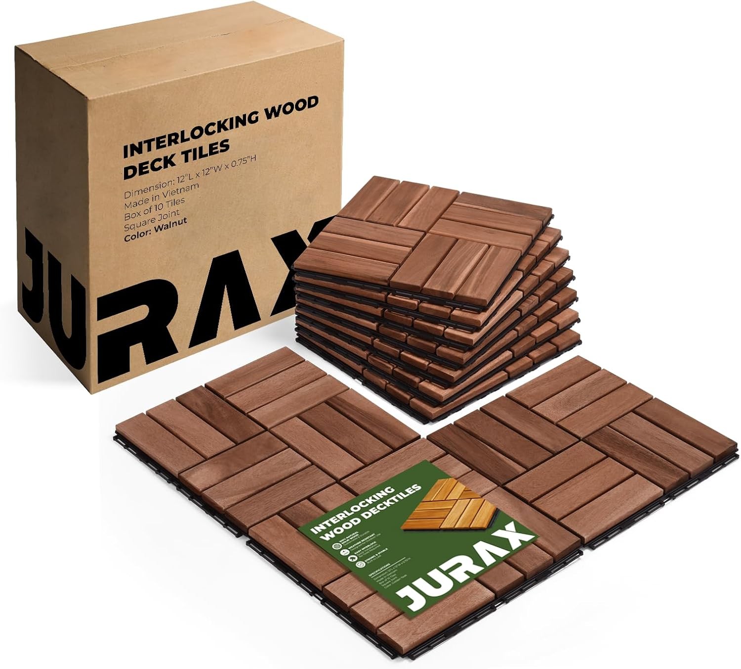 Wood Interlocking Deck Tiles for Patio & Balcony
