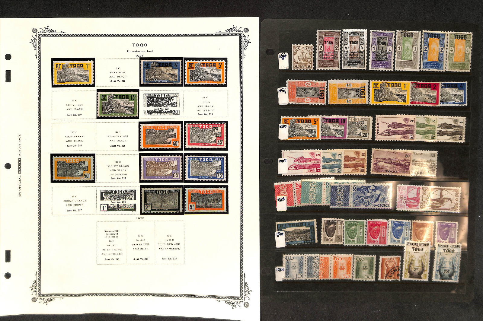 Togo Stamp Collection on 19 Scott Specialty Pages 1914-1954 French (BB)