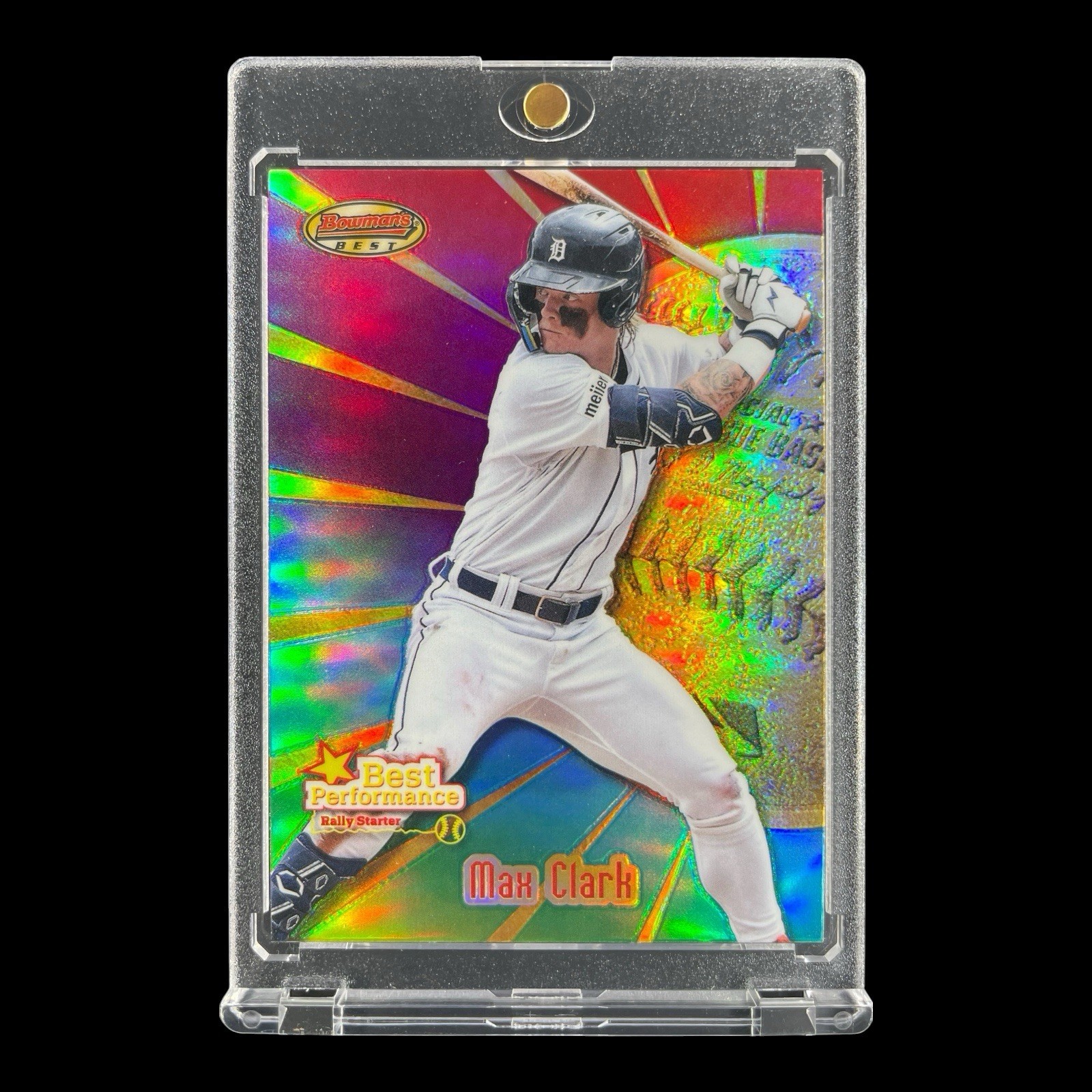 MAX CLARK RAINBOW CHROME REFRACTOR ROOKIE CARD 2025 Bowman's Best - Tigers