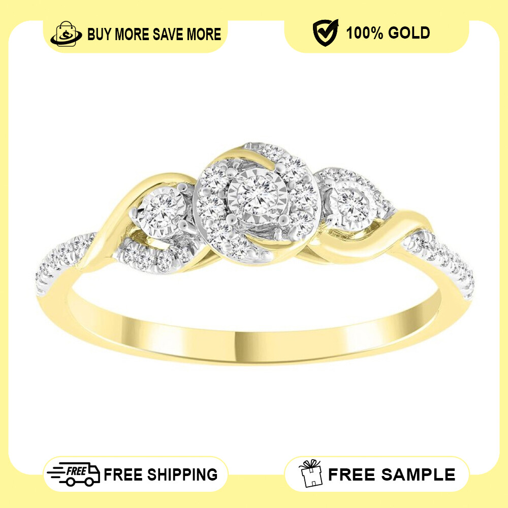 10K Yellow Gold 0.20Ct Round Diamond Ladies Ring