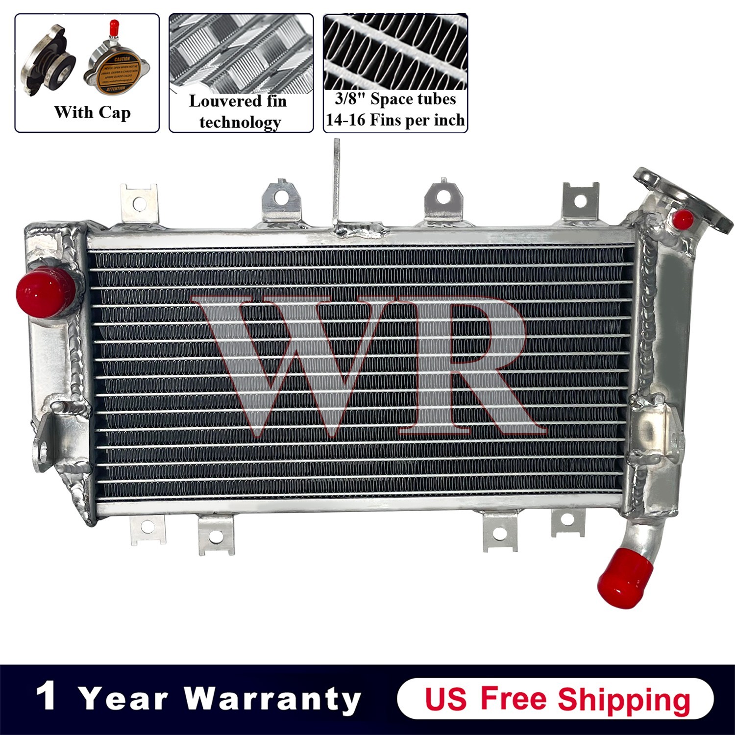 Aluminum Radiator Fit Kawasaki Ninja 400 Z400 2018-2024 Ninja 500 Z500 2024-2026