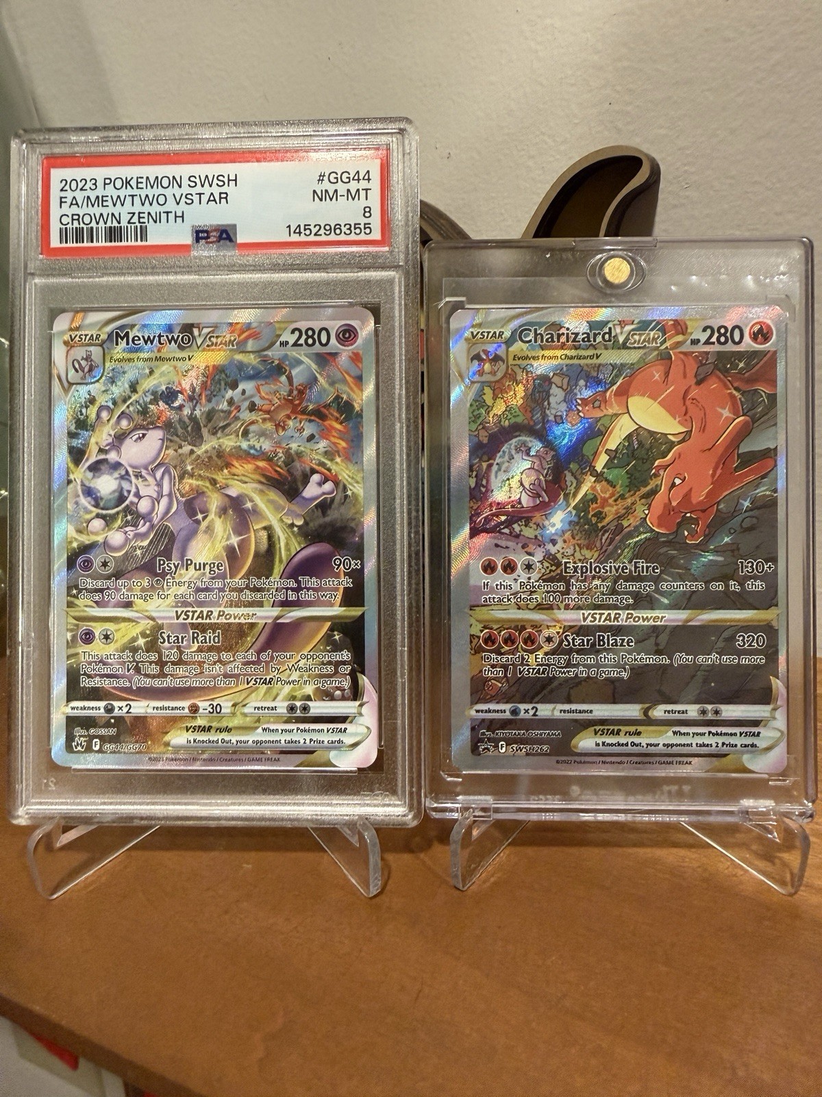 Mewtwo VSTAR GG44 PSA 8 + Charizard VSTAR SWSH262 Pokémon Crown Zenith / Promo Mewtwo VSTAR GG44 PSA 8 + Charizard VSTAR SWSH262 Pokémon Crown Zenith / Promo