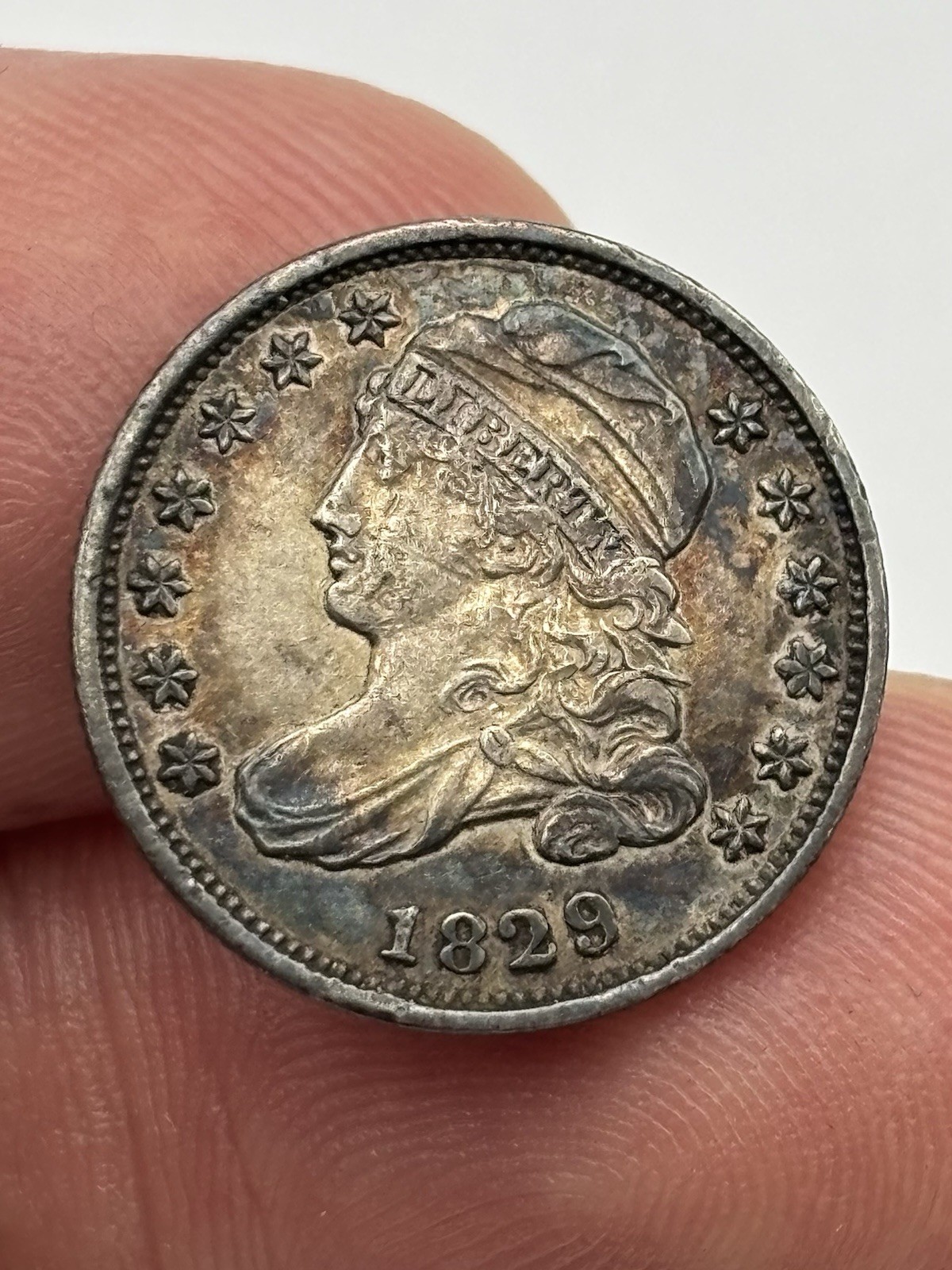 1829 Capped Bust Dime Small 10c Beautiful Album Toner Superb Eye Appeal Details