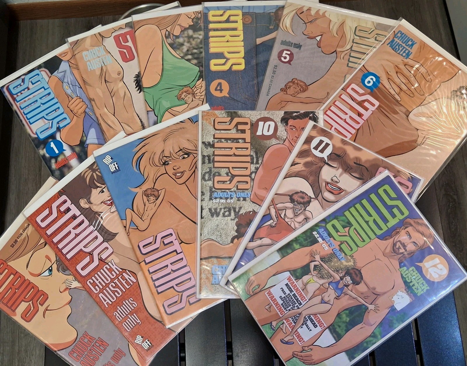 VTG HTF Strips Underground Comics Lot No. 1 - 12 RIP OFF PRESS Chuck Austen F/VF VTG HTF Strips Underground Comics Lot No. 1 - 12 RIP OFF PRESS Chuck Austen F/VF