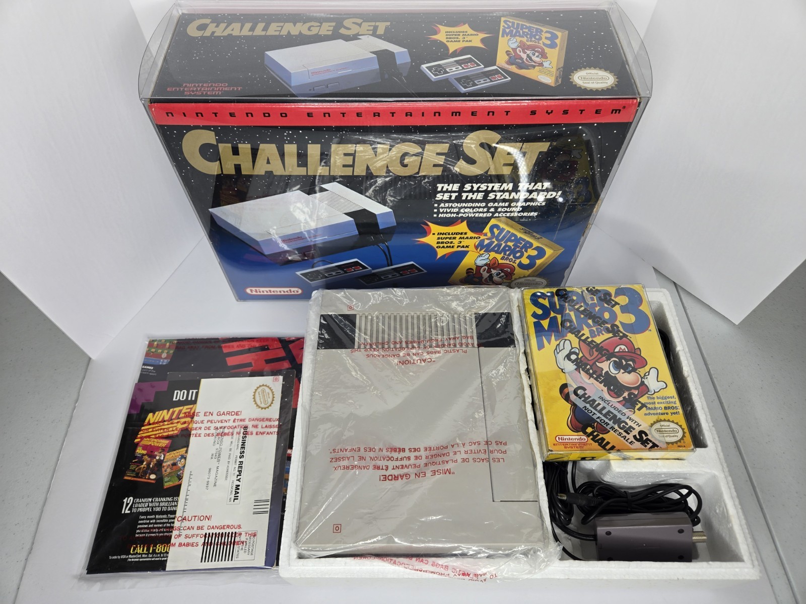 Nintendo Challenge Set CIB COMPLETE IN BOX NES-001 SuperMarioBros3 NFR RESTORED