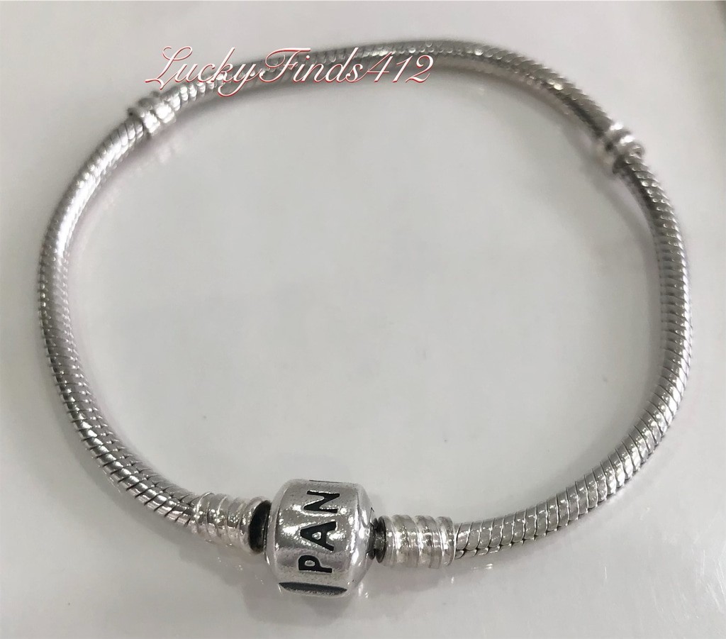 Authentic Pandora Bracelet Sterling Silver Barrel Clasp 7.9”