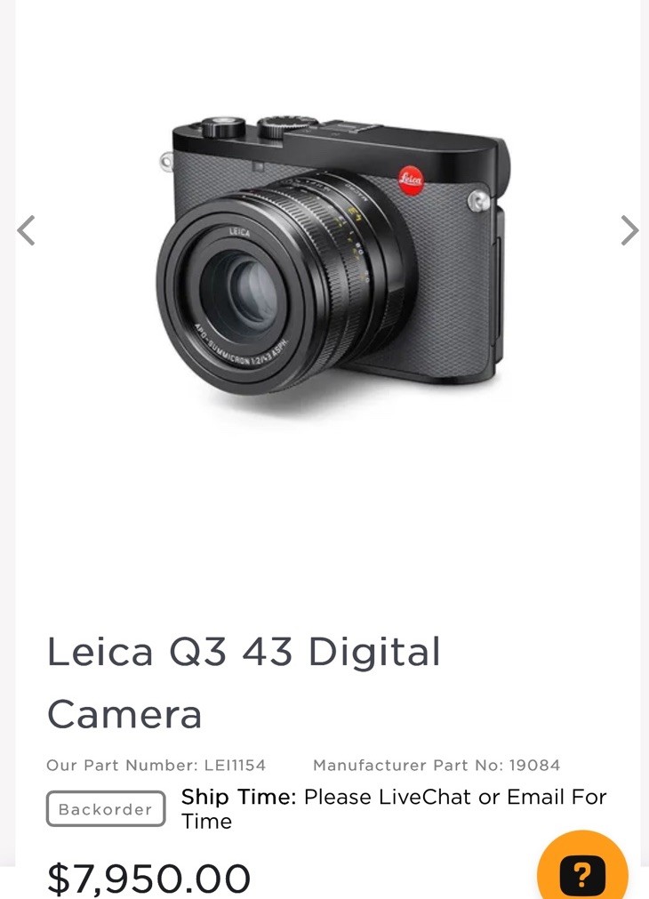 Leica Q3 Compact Camera Black 60.3MP f/1.7 AF USB-C w/ Box Battery