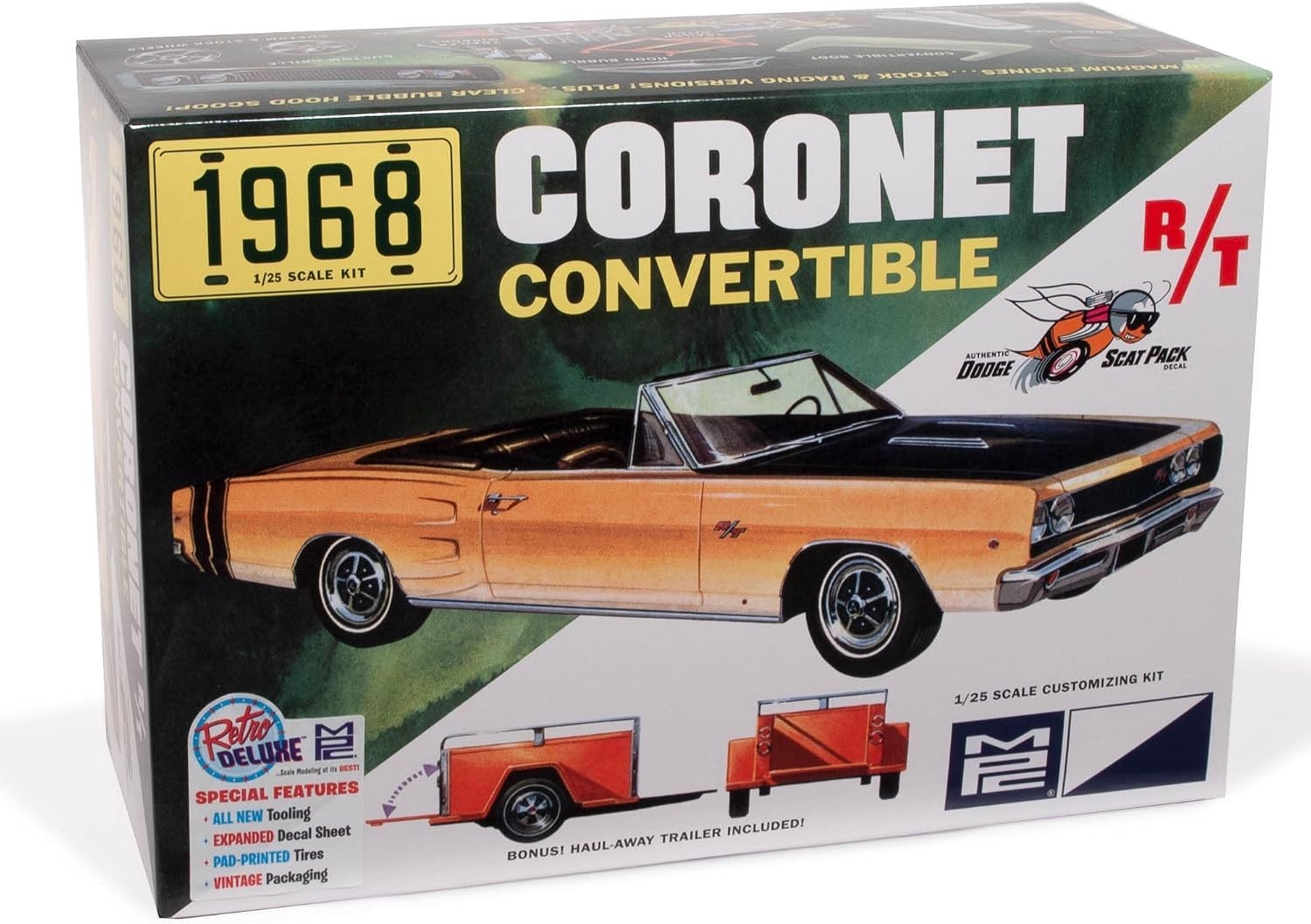 MPC 1968 Dodge Coronet Convertible w/Trailer 1/25 Scale Model Kit MPC978 MPC 1968 Dodge Coronet Convertible w/Trailer 1/25 Scale Model Kit MPC978