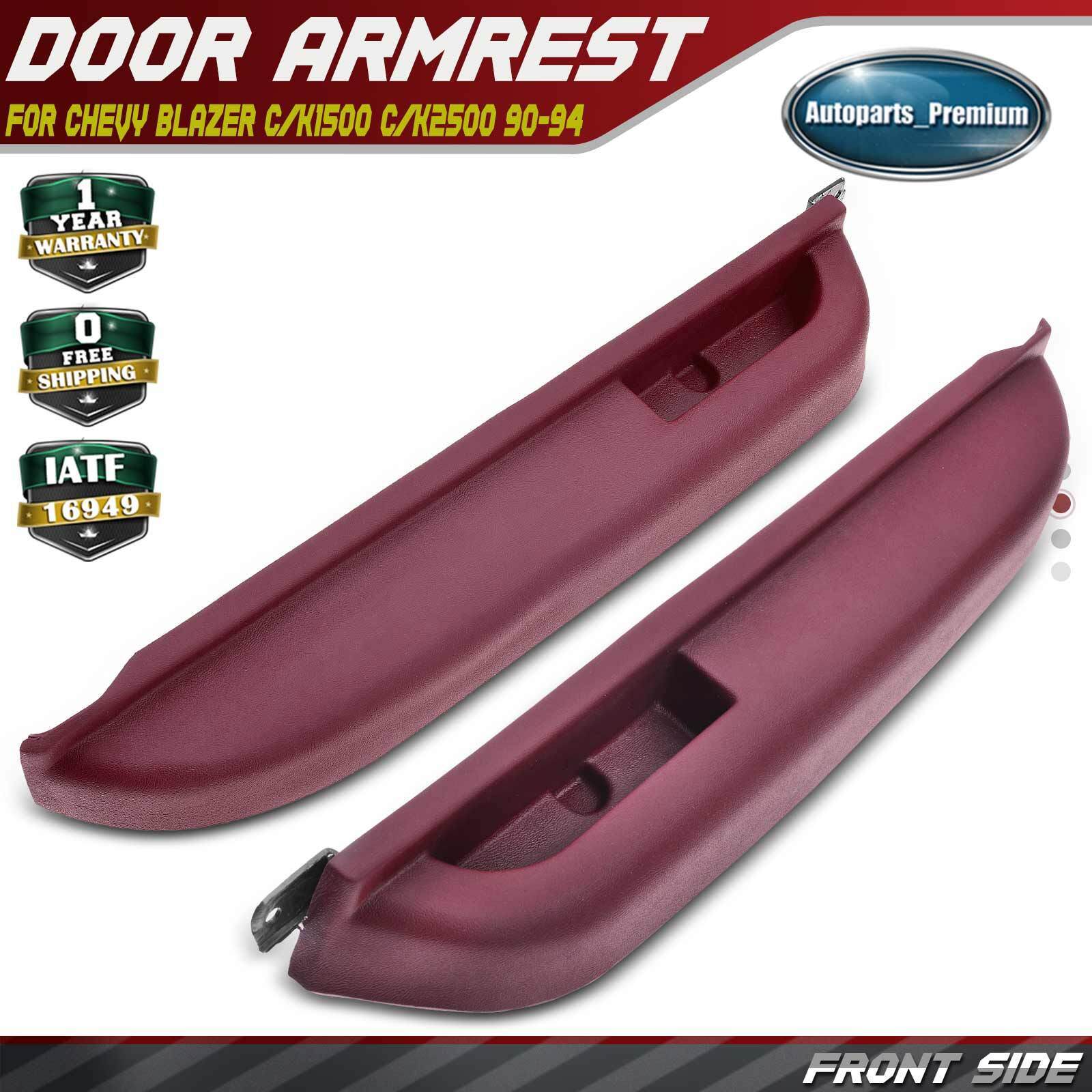 2x Front LH&RH Door Armrest for Chevy Blazer C/K1500 C/K2500 90-94 GMC Yukon Red