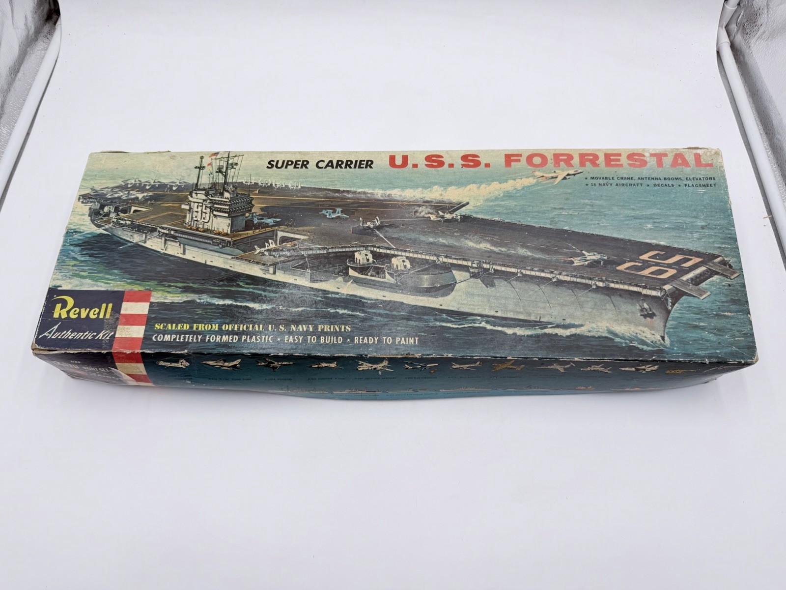 Vintage Revell USS Forrestal Super Carrier Model Kit H-339:298 1950s HTF “ READ”