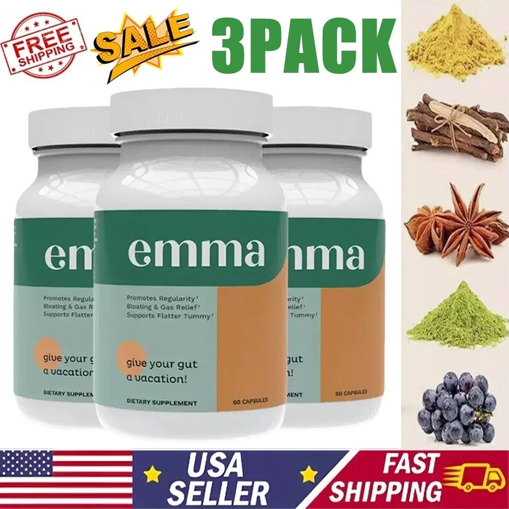 3 Pack Emma Gut Health Supplement 180 Capsules for Bloating Relief & Leaky Gut 3 Pack Emma Gut Health Supplement 180 Capsules for Bloating Relief & Leaky Gut