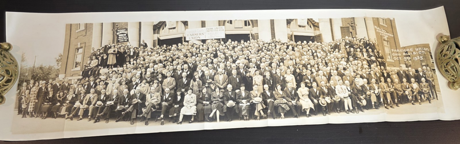 1935 Hancock County Findlay Ohio Farmer's Union Panoramic Photo 28 1/4 1935 Hancock County Findlay Ohio Farmer's Union Panoramic Photo 28 1/4