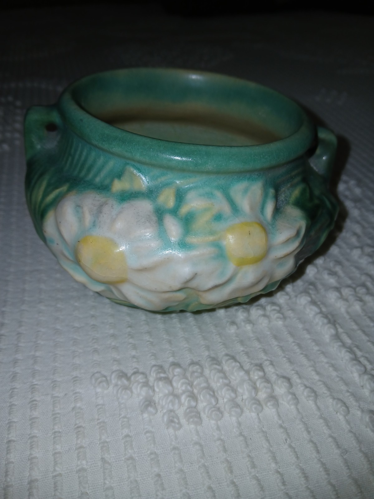 Roseville PEONY GREEN 1942 Art Pottery Ceramic Planter Vase 661-3\ Roseville PEONY GREEN 1942 Art Pottery Ceramic Planter Vase 661-3\