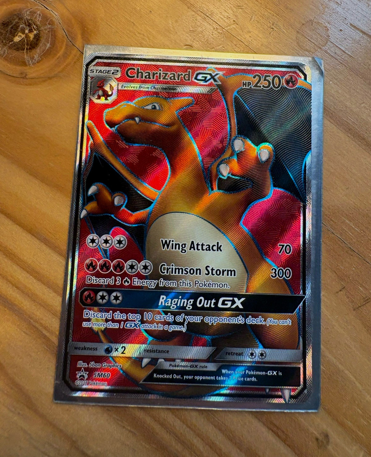 Pokemon TCG Charizard GX SM Black Star Promo Full Art Holo SM60 250 HP English