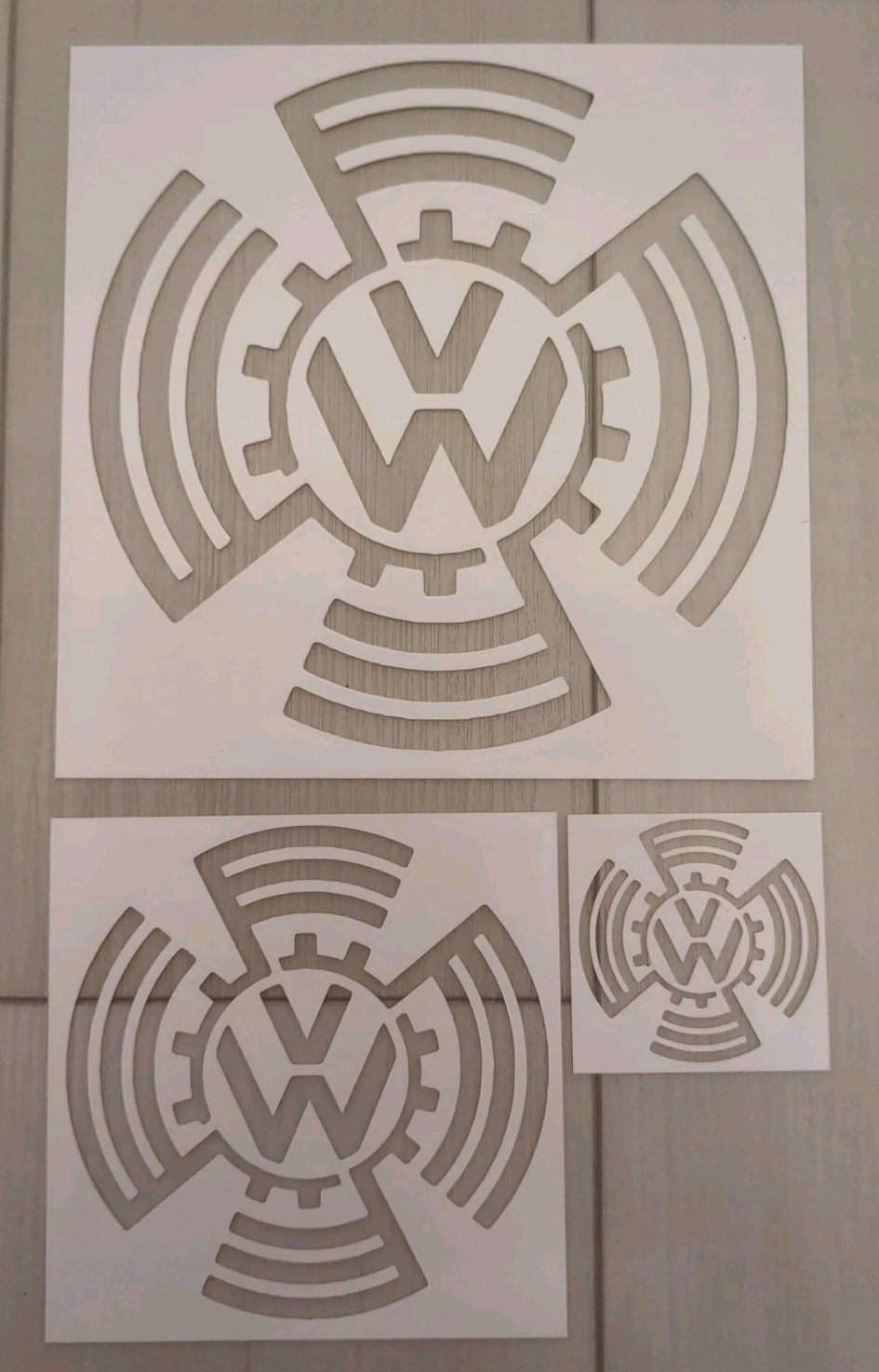 1937 VW/Volkswagen Logo Stencil Set - 3 Sizes - 3,6,9\ 1937 VW/Volkswagen Logo Stencil Set - 3 Sizes - 3,6,9\