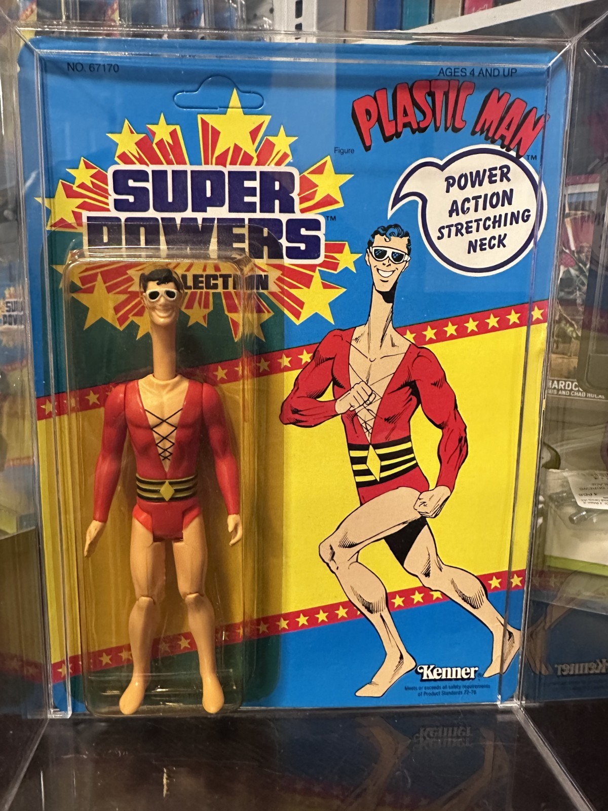 1986 Kenner Super Powers Plastic Man 33 Back MOC Sealed UNPUNCHED Vintage