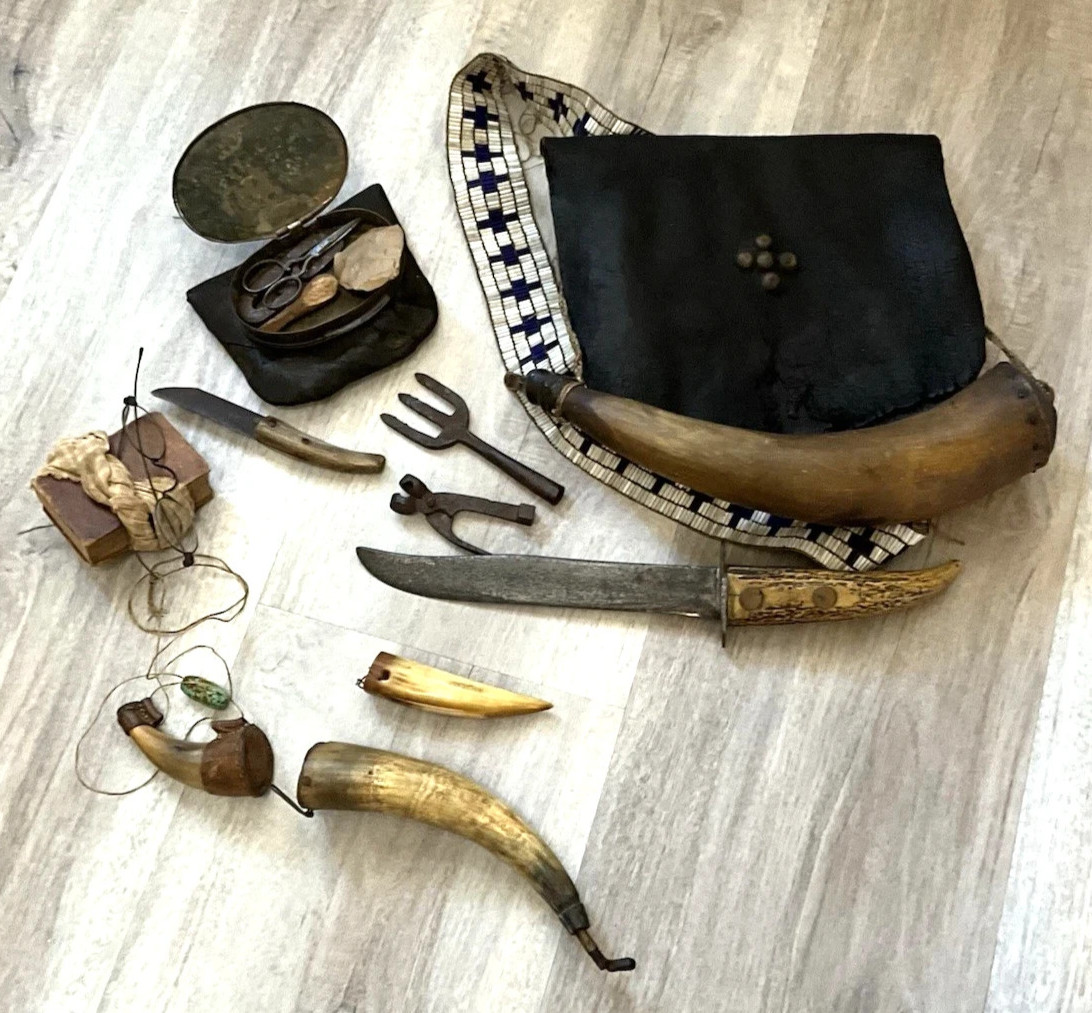 Rare Antique Native American?Hunters Possible Bag Tacked With Original Contents