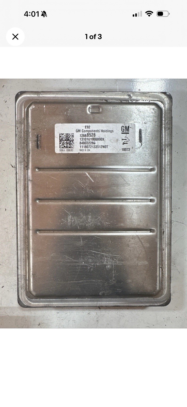 2018 Chevrolet Silverado 1500 GM Engine Control Module ECM PCM OEM 12686383 *J 2018 Chevrolet Silverado 1500 GM Engine Control Module ECM PCM OEM 12686383 *J