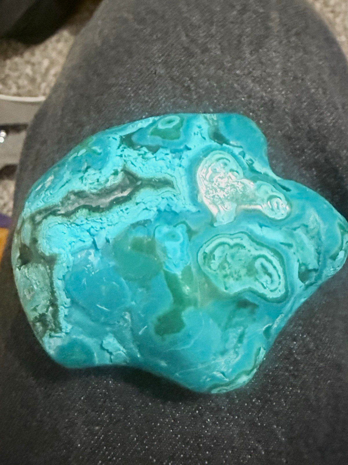 Blue-Green Polished Mineral/Stone Specimen Display Piece for Display