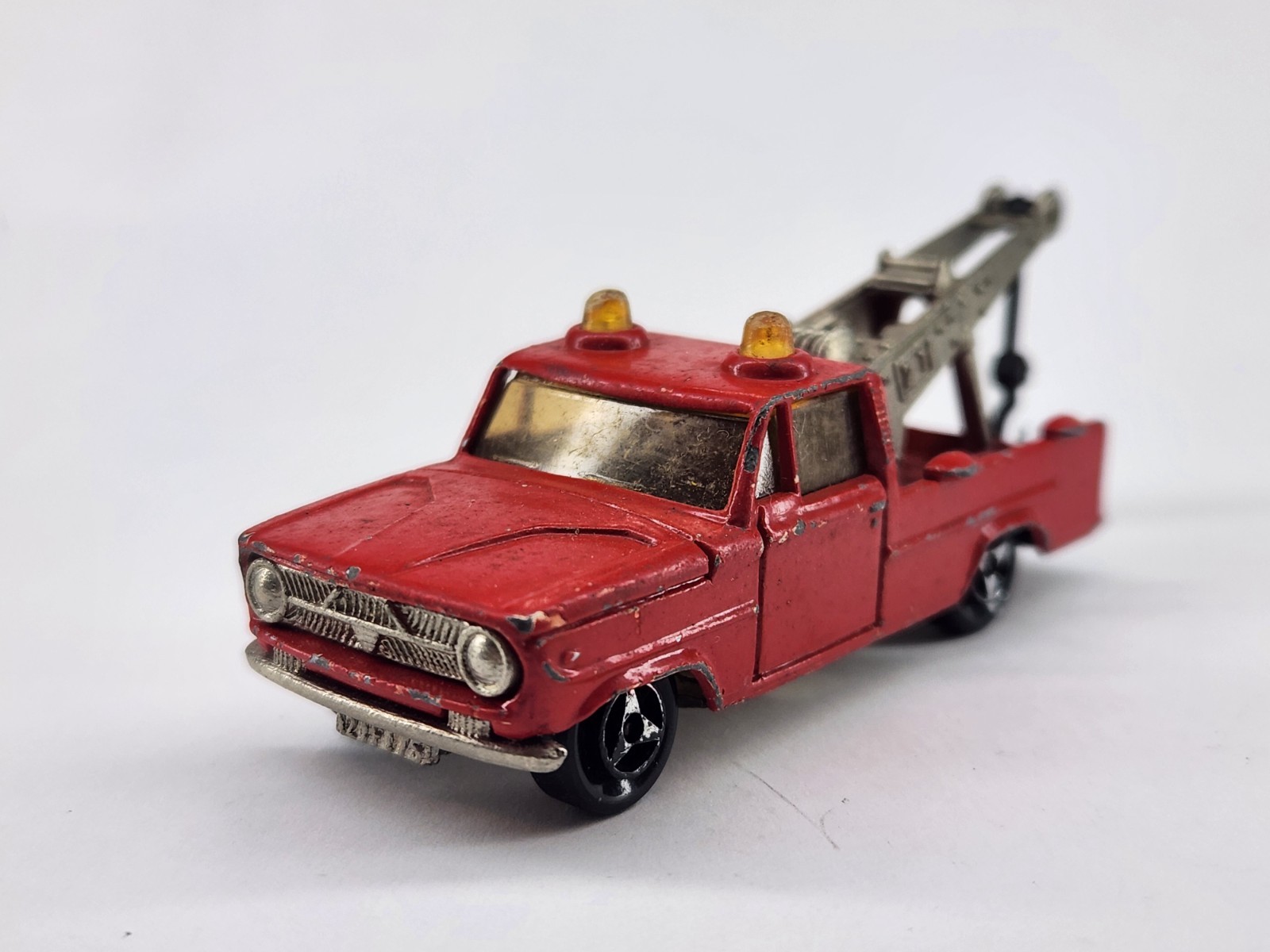 Vintage 1980s Majorette Red Dodge Pickup Tow Truck Wrecker Made In France