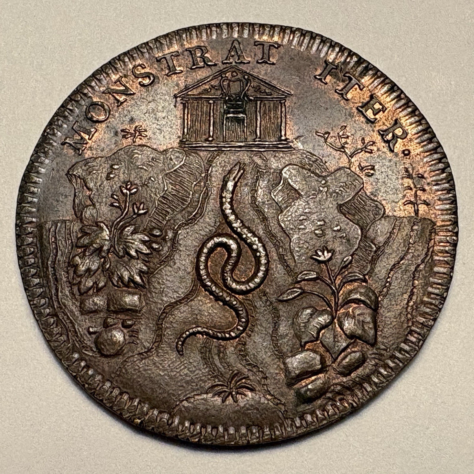 Rare 1713 France Philippe Hecquet Dean of Medicine Copper Jeton Coin 1700s