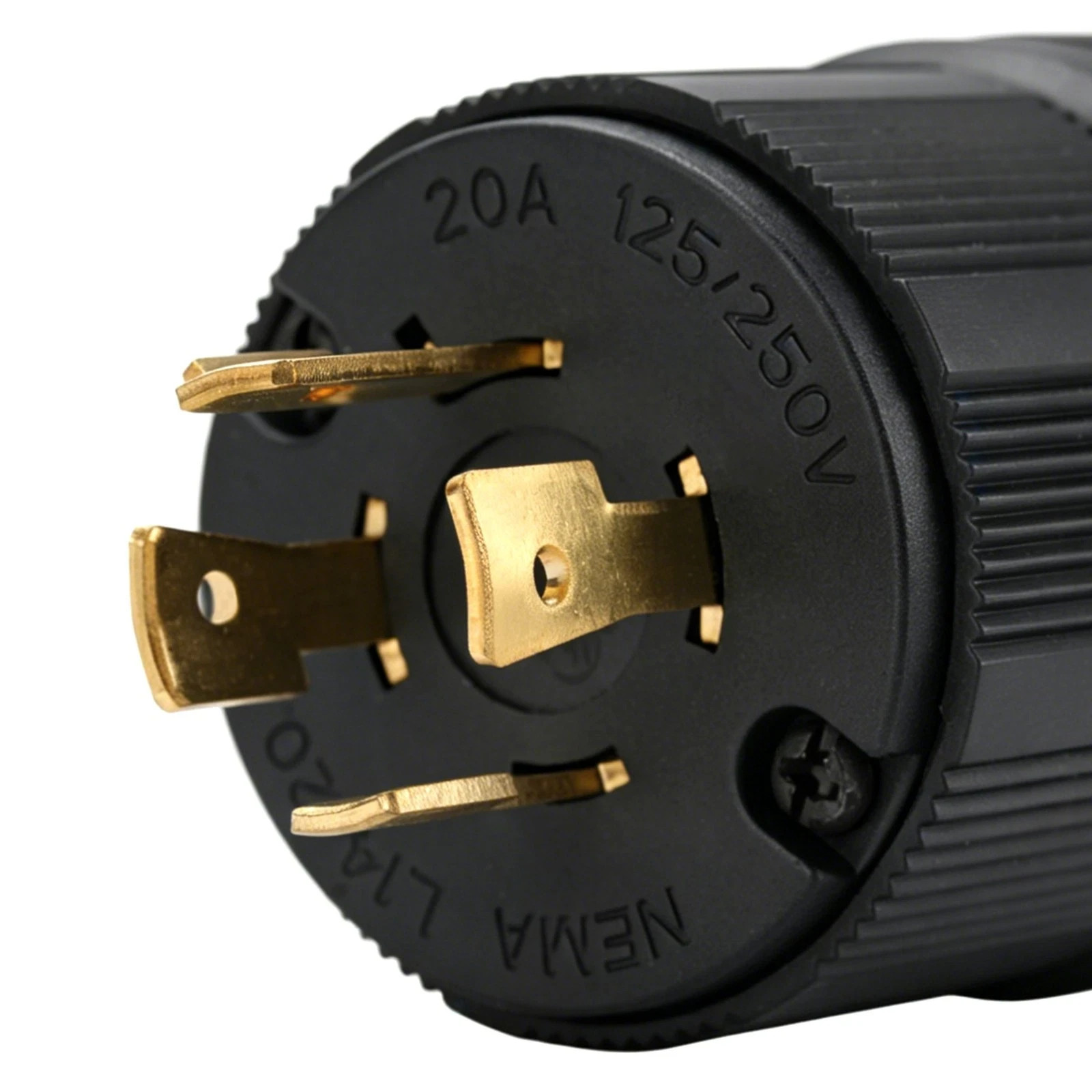 L14-20P Twist Lock Male Plug 20 Amp 125/250V NEMA Generator Connector Black