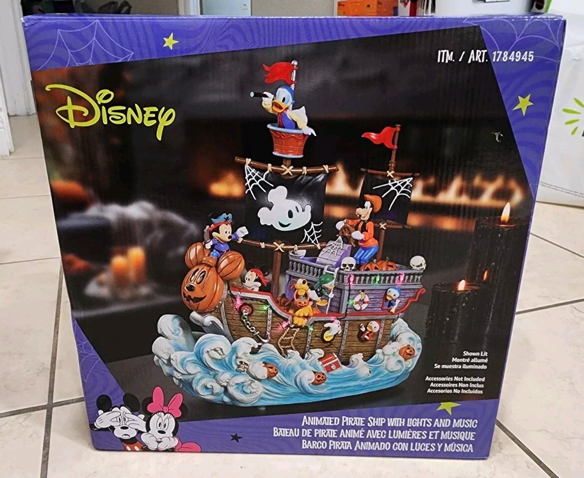 Disney Disneyland Halloween Animated Pirate Ship with Lights and Music Disney Disneyland Halloween Animated Pirate Ship with Lights and Music