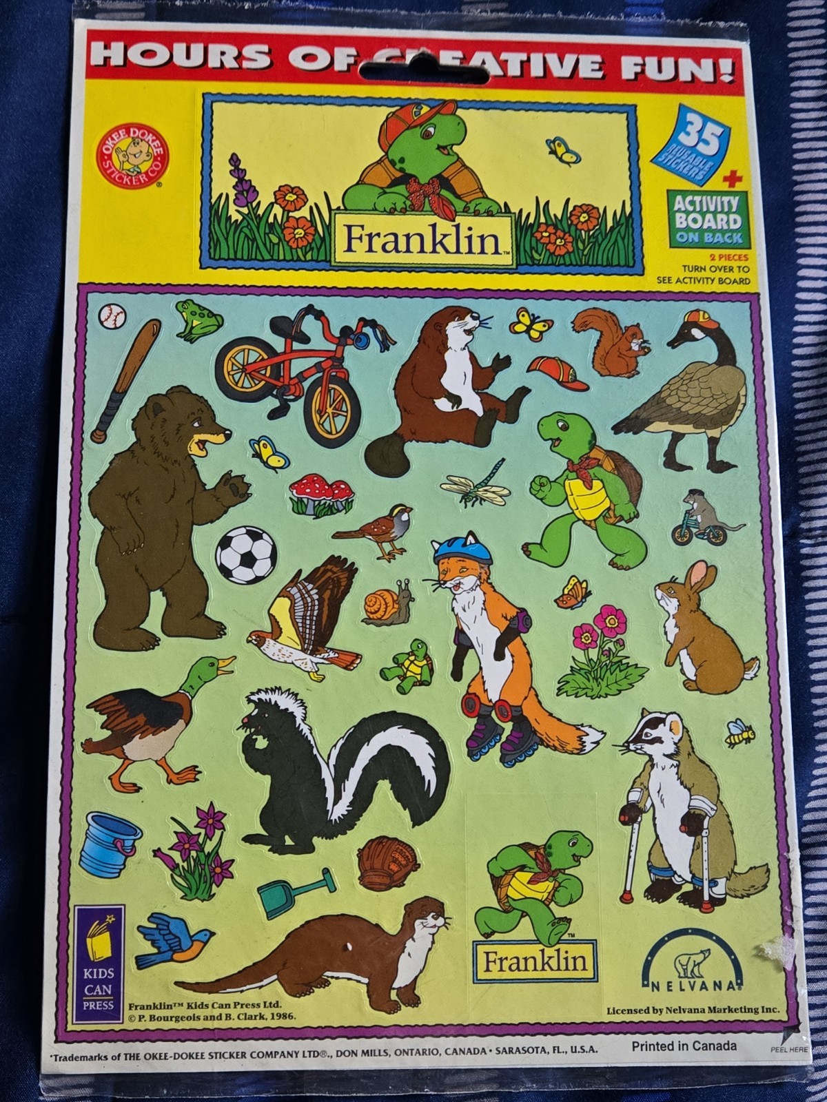 Vintage 1986 Okee Dokee Franklin the Turtle Activity Pack New Factory Sealed Vintage 1986 Okee Dokee Franklin the Turtle Activity Pack New Factory Sealed