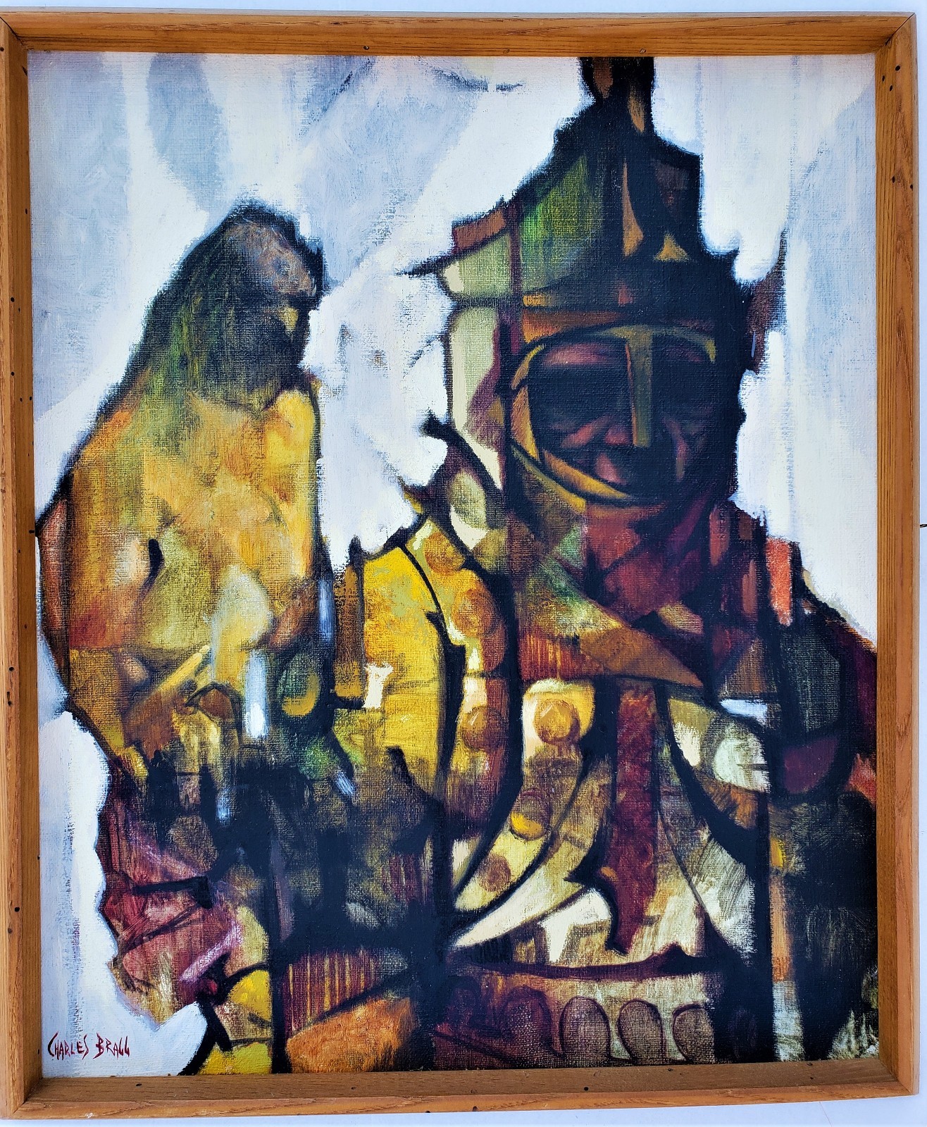 Rare CHARLES BRAGG Guaranteed MCM Original OIL on Canvas 1961 Framed Provenance