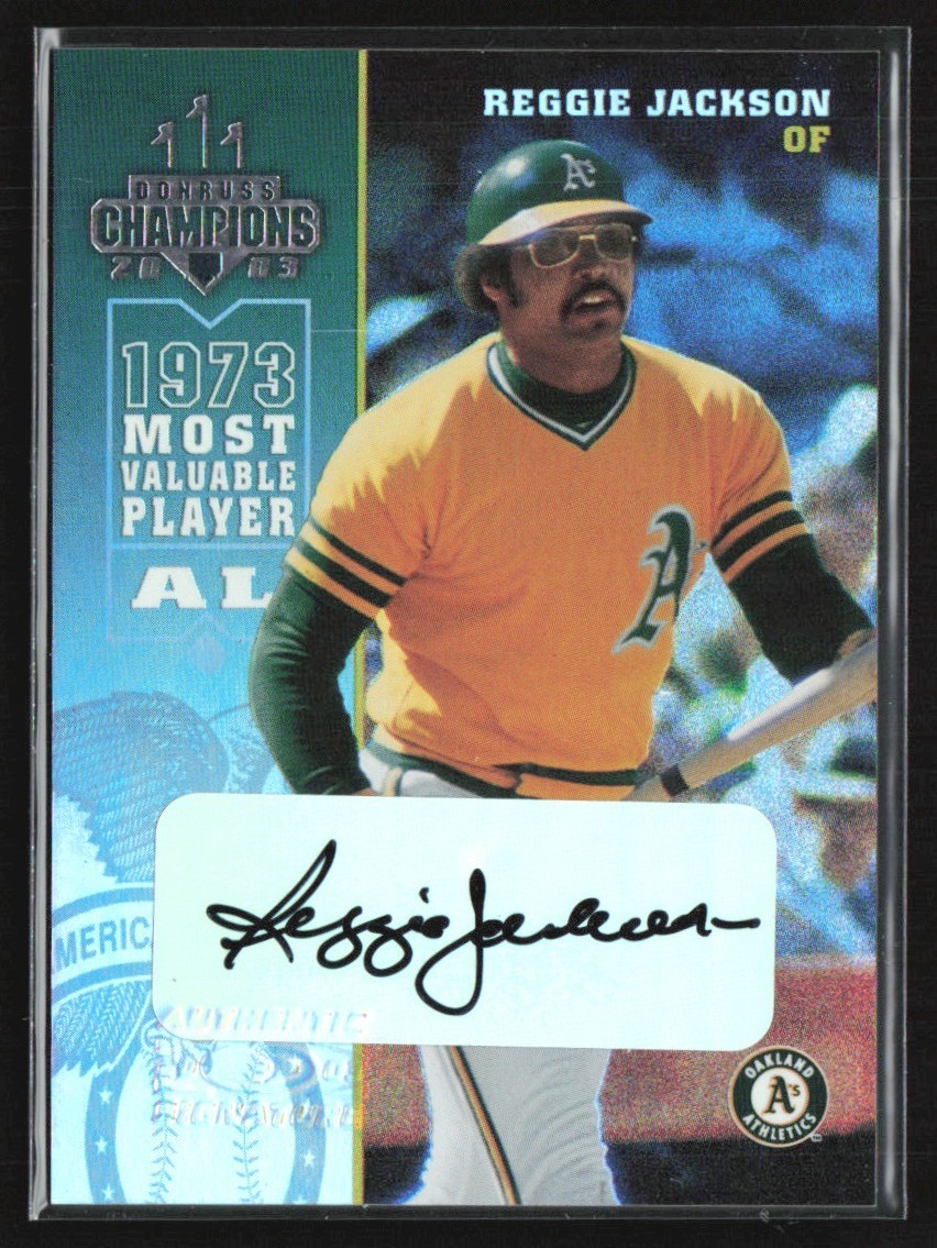 Reggie Jackson 2003 Donruss Champions Autographs Auto /9 #188 Oakland Athletics Reggie Jackson 2003 Donruss Champions Autographs Auto /9 #188 Oakland Athletics