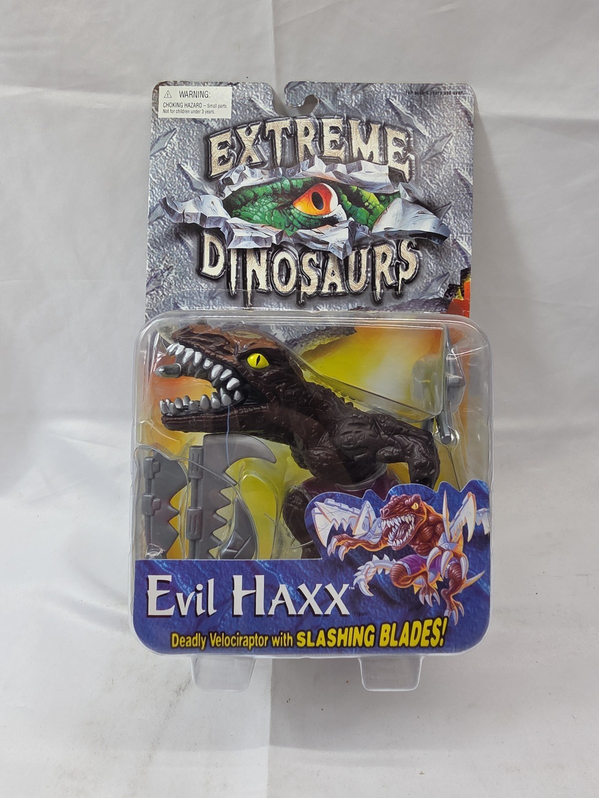 Vintage Extreme Dinosaurs Evil Haxx Deadly Velociraptor Figure Mattel Sealed MOC