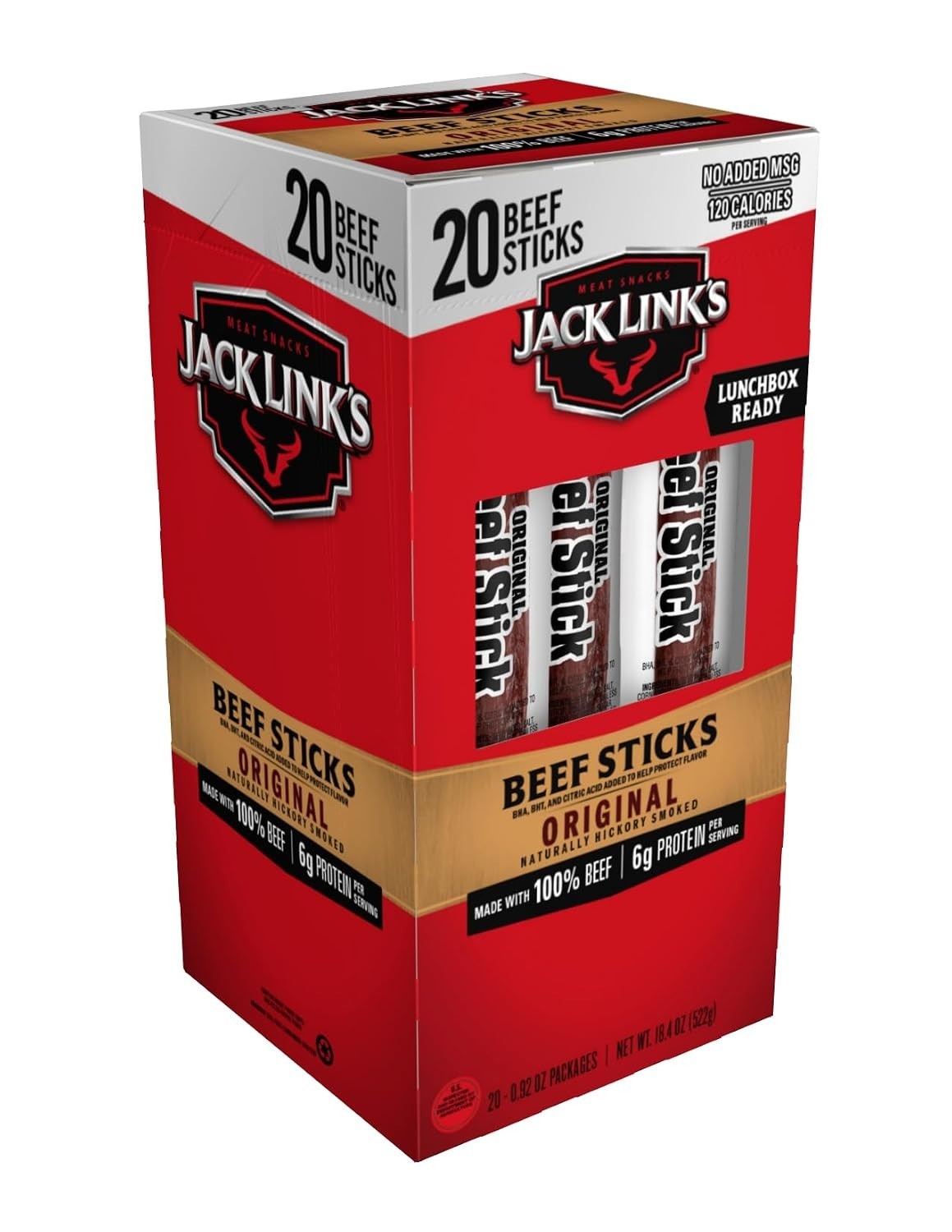Jack Link\'s Original Beef Jerky Sticks - Made with 100% Real Beef - Ready to Eat