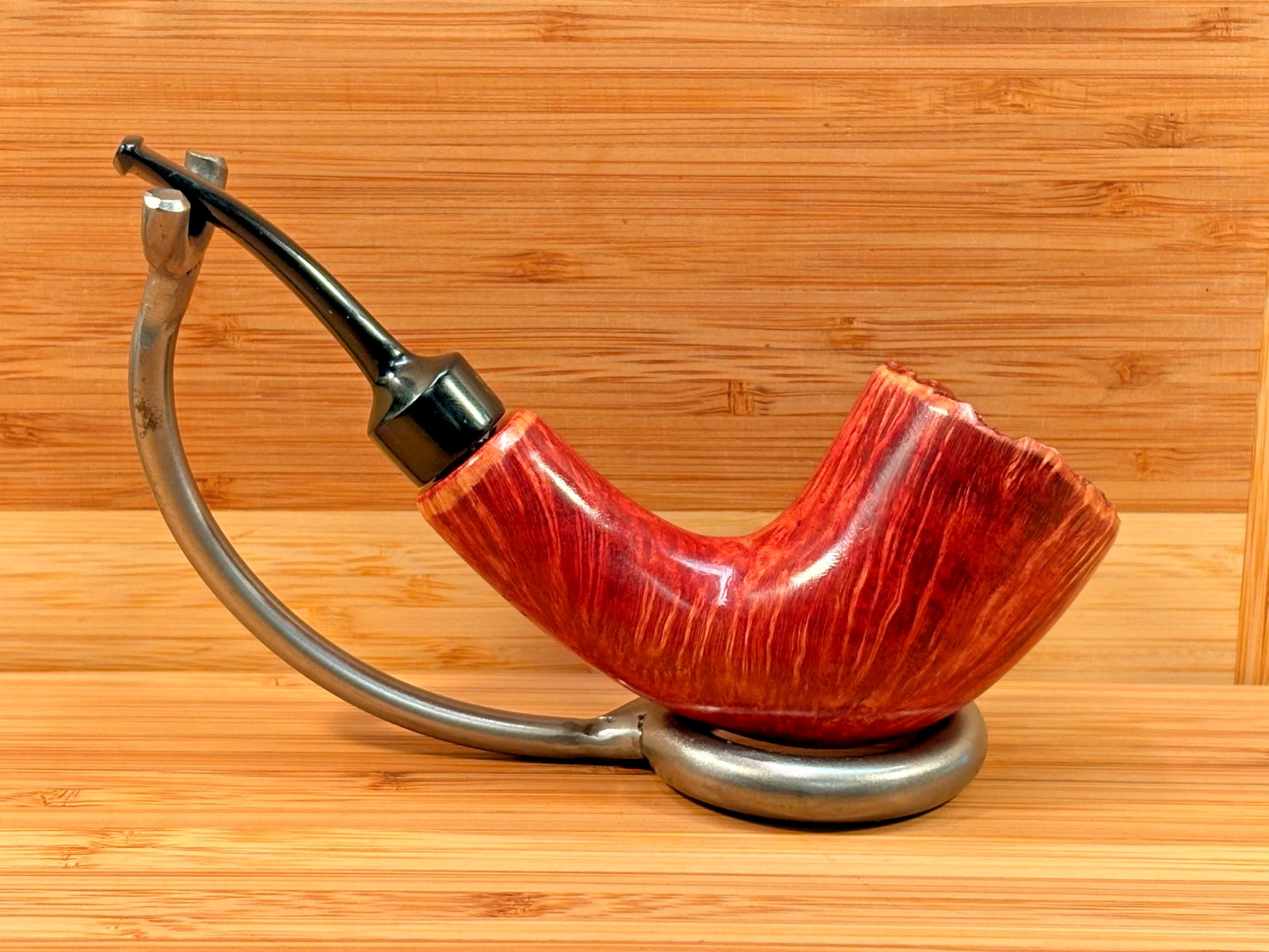 Poul Winslow Crown 300 Unsmoked Horn Pipe Denmark NOS w/ Sleeve