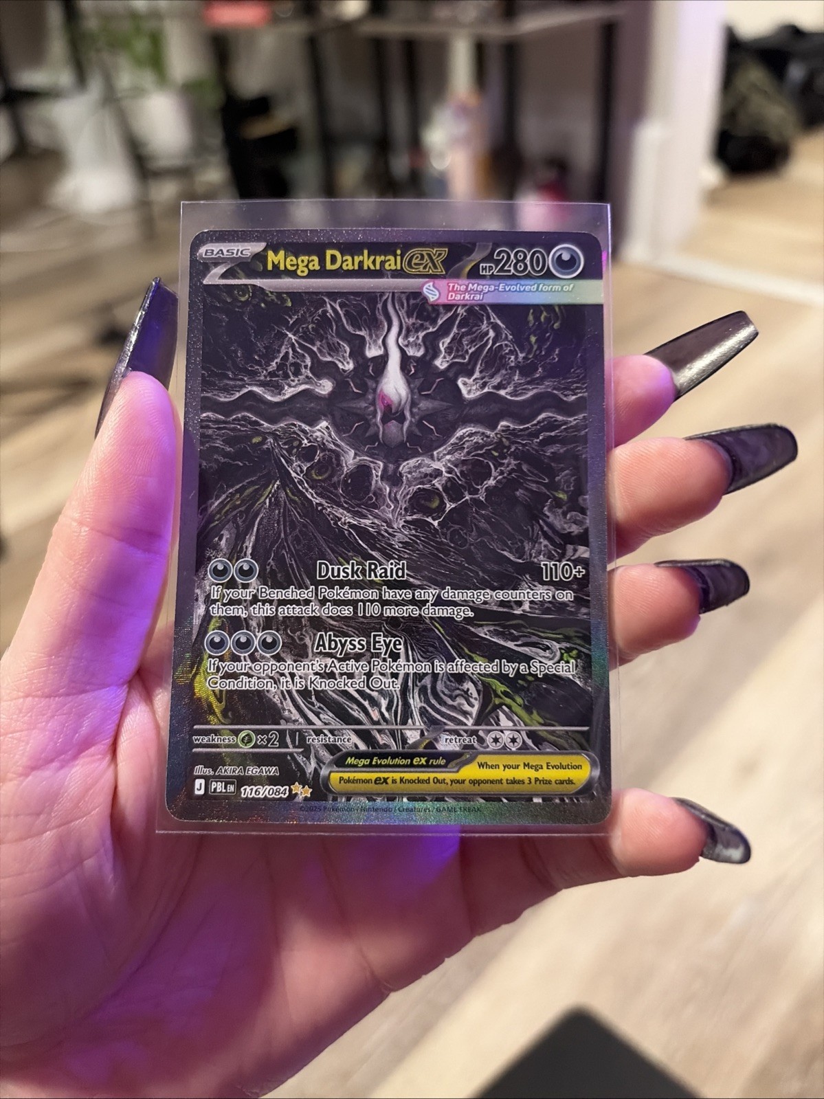 Mega Darkrrai EX Pokemon Pitch Black #116 Full Art NEAR MINT CONDITION CHASECARD
